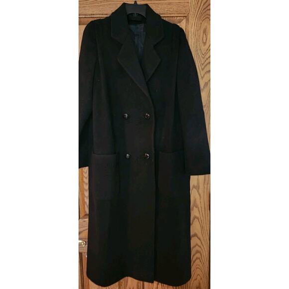 Vintage Beekman Place Black Wool Winter Button Up Coat Women's Size M - Picture 1 of 9